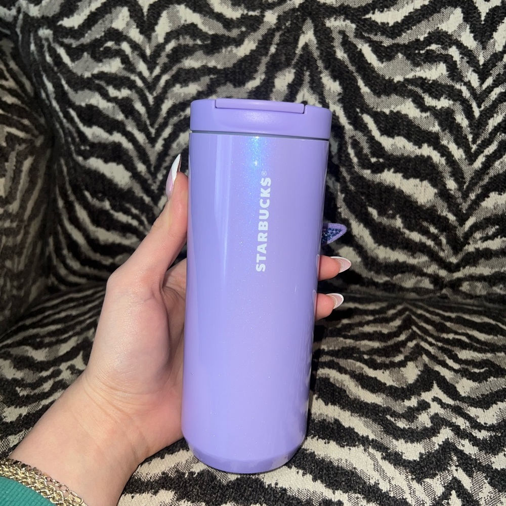Purple Starbucks holiday cup